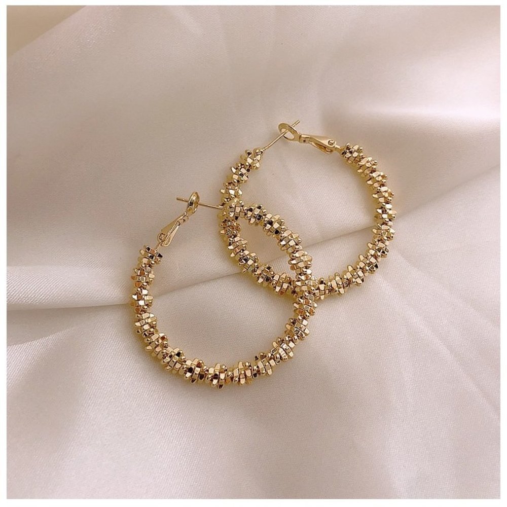 Fashion exaggerated metal woven Large Circle Earring